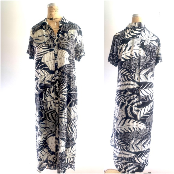 Farm Rio for Anthro Adonidia Dress Tropical Print button-front shirtdres… - Picture 2 of 9